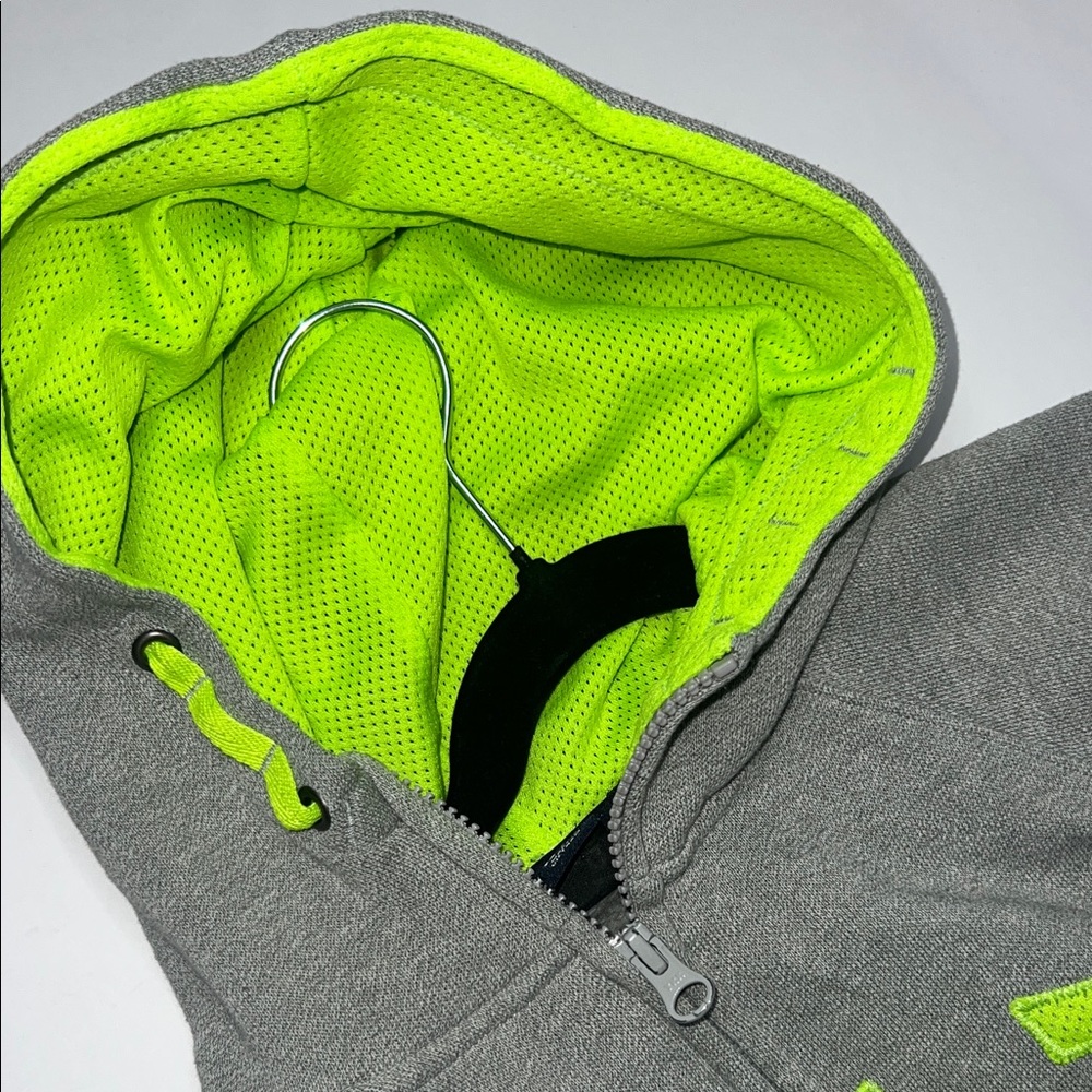 GAP Kids Gray Hoodie with Neon Green Accents - Picture 6 of 8